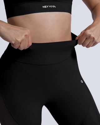 CORE COMPRESSION  7“ Mesh Paneled High Waist Leggings Without Pads