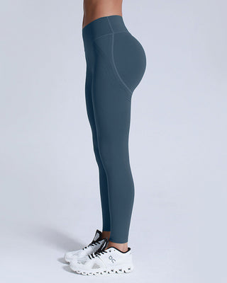 New Design Women Brushed Leggings High Waist V Shape Compression
